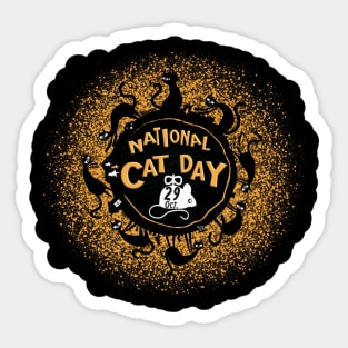 National Cat Day 29 October. Sticker